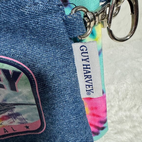 Guy Harvey Tie-Dye double Crossbody Bags 2 in one design denim tie-dye - Picture 6 of 11